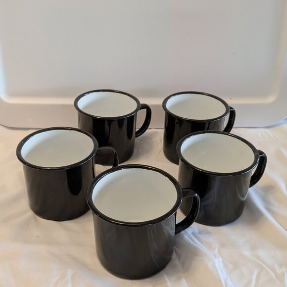 Set of 5 Metal Camping Cups Mugs NEW - Picture 1 of 3